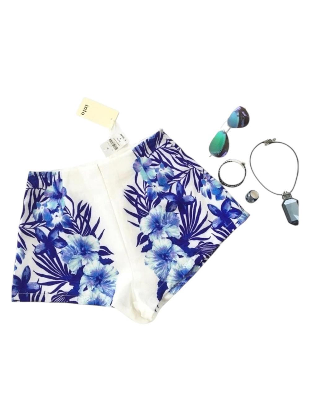 new LF into ❦ Chic Hibiscus Print Shorts ❦ Bright Amethyst Colorful Floral ❦ 6 - Picture 9 of 16